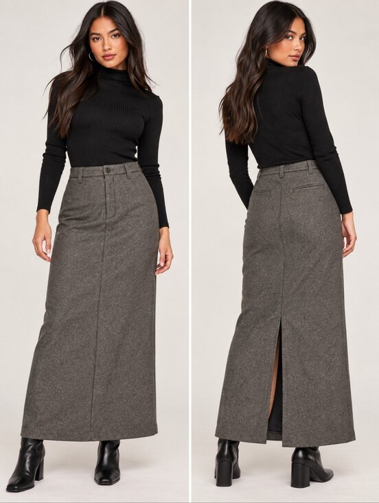 GAP Dresses & Skirts - ❤️ GAP VINTAGE Y2K WOOL BLEND MAXI SKIRT, CHARCOAL GRAY, 4